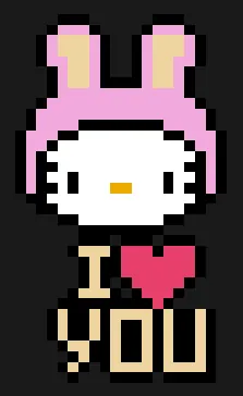 Valentinsdag perleplade – I love you – Hello Kitty