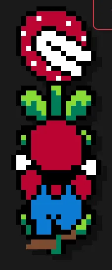 Blomster perleplade – Mario med en piranha-plante