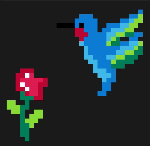 Blomster perleplade – Lyserød rose med kolibri