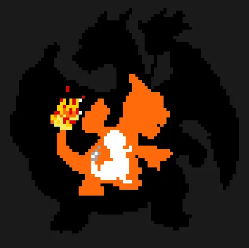 Charizard perleplade – Charizard, Charmeleon og Charmander