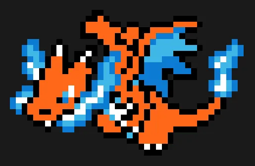 Charizard perleplade – Charizard med blå ild
