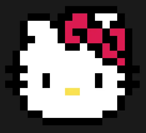 Hello Kitty perleplade – Hello Kitty-ansigt med sløjfe
