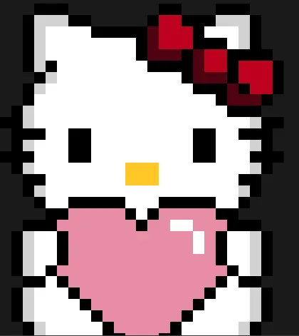 Hello Kitty perleplade – Hello Kitty i hel figur med hjerte