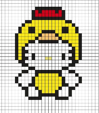 Hello Kitty perleplade – Hello Kitty som kylling