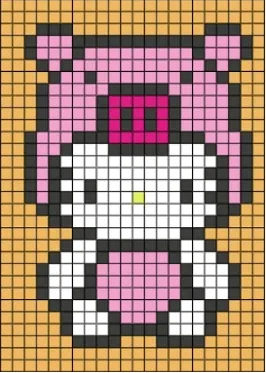 Hello Kitty perleplade – Hello Kitty som gris