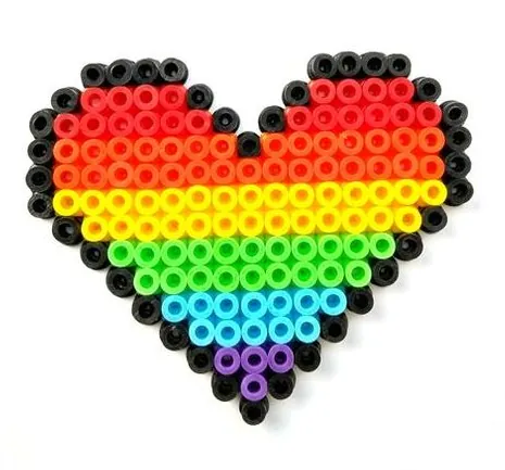 Hjerte perleplade – Progress pride-hjerte