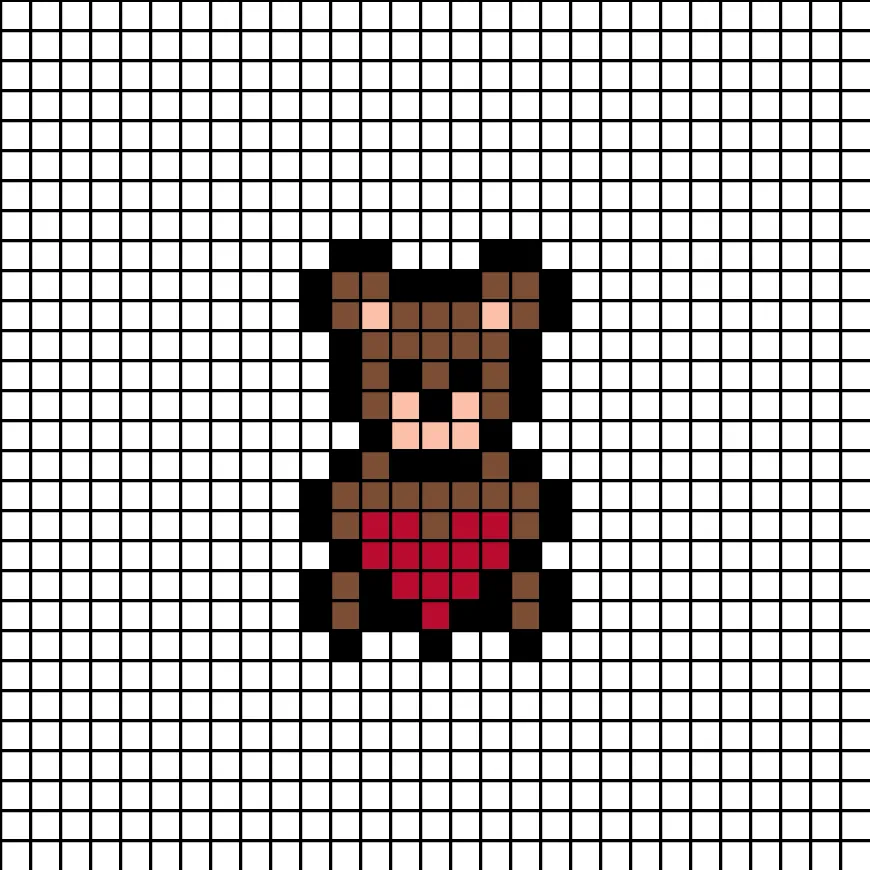 Hjerte perleplade – Bamse med hjerte
