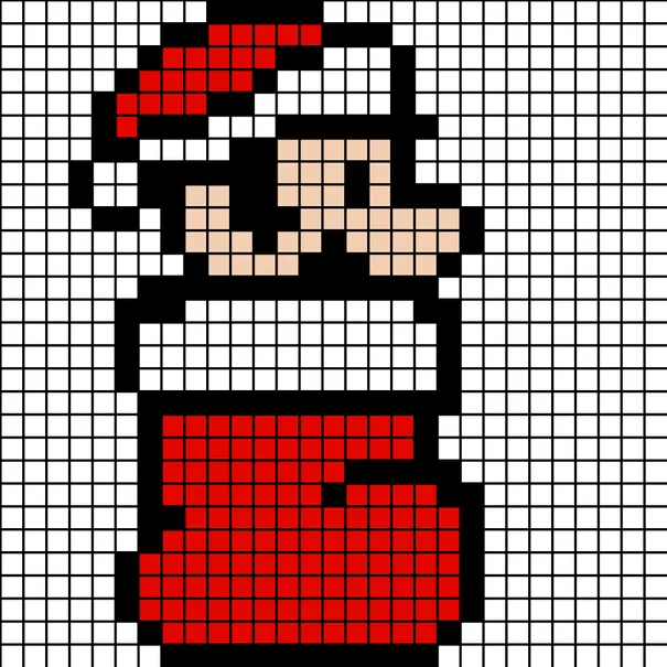 Jul perleplade – Julestrømpe – Super Mario
