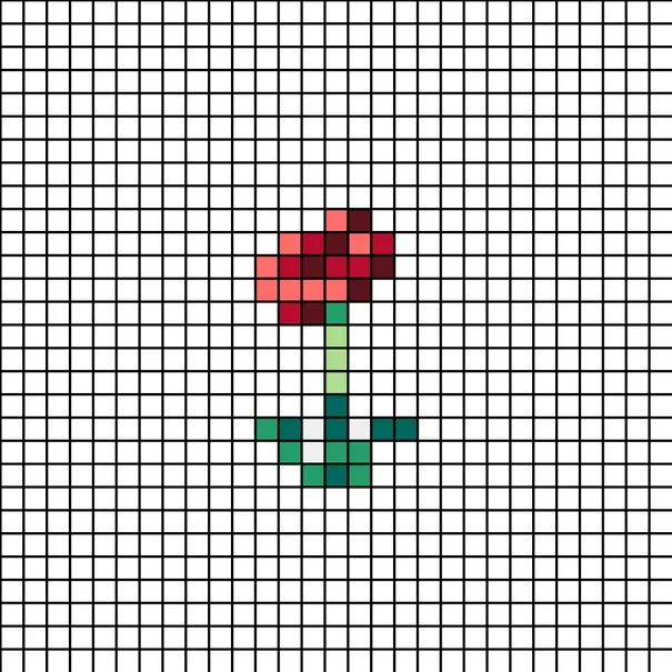 Minecraft perleplade – Valmue (Poppy)