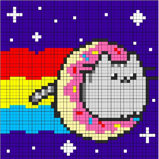 Donut perleplade – Nyan Cat-donut