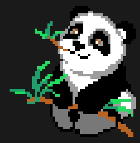 Panda perleplade – Panda med bambus