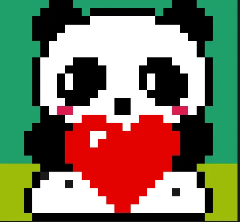 Panda perleplade – Sød panda, der krammer et hjerte
