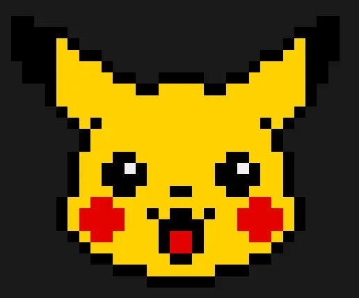 Pikachu perleplade – Pikachus ansigt