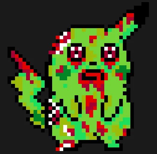 Pikachu perleplade – Zombie-Pikachu