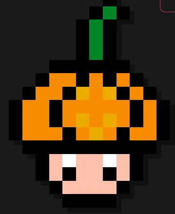Græskar perleplade – Super Mario-svamp med græskarhat