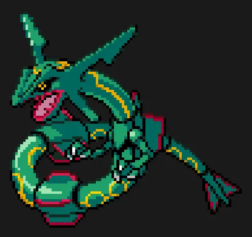 Rayquaza perleplade – Rayquaza-sprite – hele kroppen