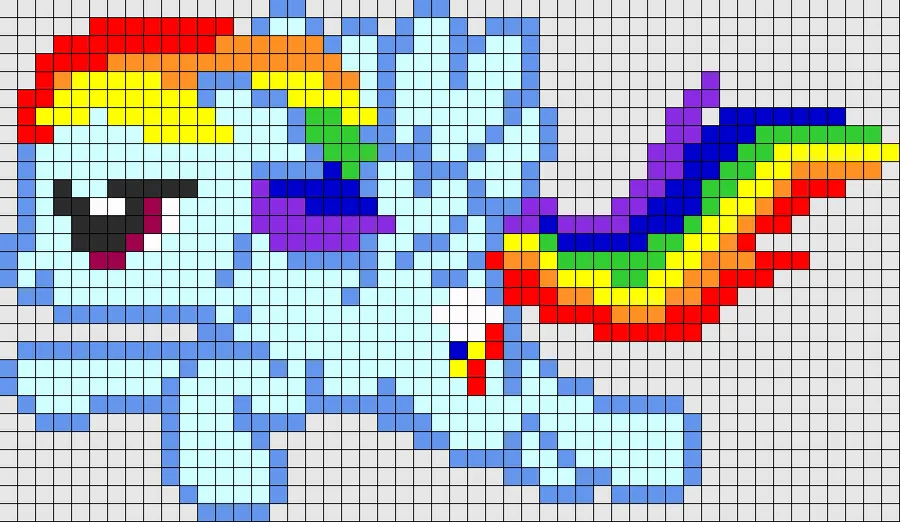 Regnbue perleplade – Rainbow Dash – hele kroppen