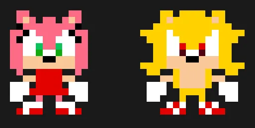 Sonic perleplade – Super Sonic og Amy Rose