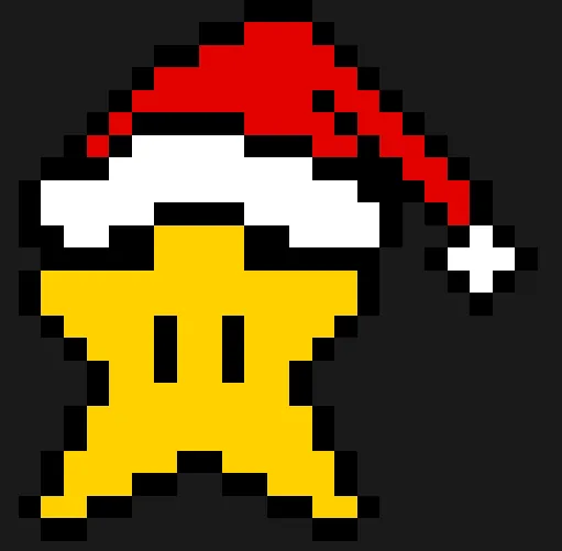 Stjerne perleplade – Stjerne med nissehue – Mario Bros