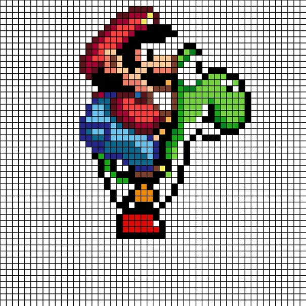 Super Mario perleplade – Mario og Yoshi