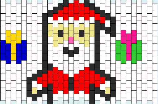 Nisse perleplade – Julemanden med gaver