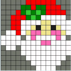 Nisse perleplade – Julemandens ansigt med hue