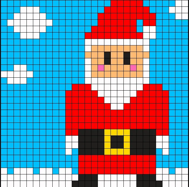 Nisse perleplade – Julemanden i hel figur
