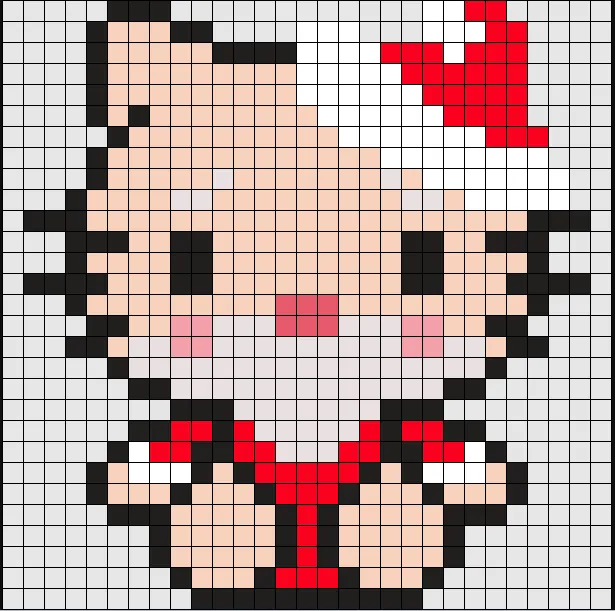 Nisse perleplade – Hello Kitty som julemand